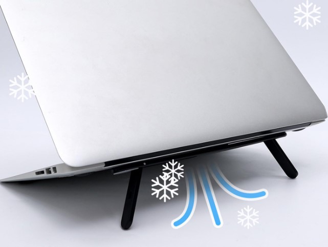 2-Level Foldable Adhesive Laptop Stand Black (5563) #3