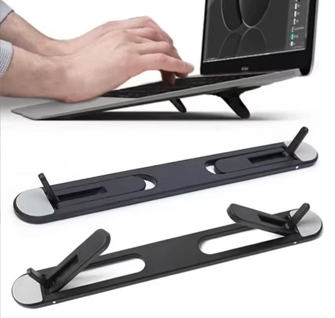 2-Level Foldable Adhesive Laptop Stand Black (5563) #4