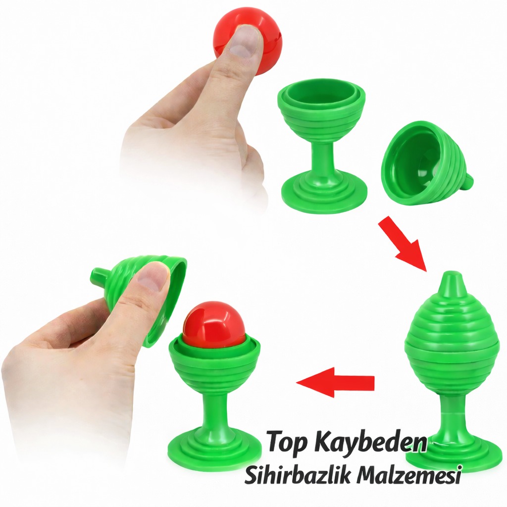 Yeşil Renk Sihirli Kupa Top Kaybetme Oyunu 7 cm (5563) #2