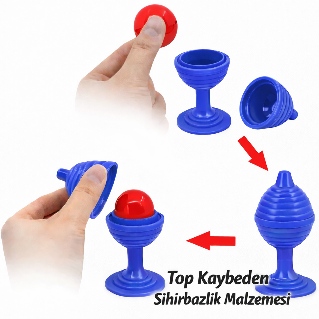 Blauer Zauberbecherball Verschwindender Ball 7 cm (5563) #2