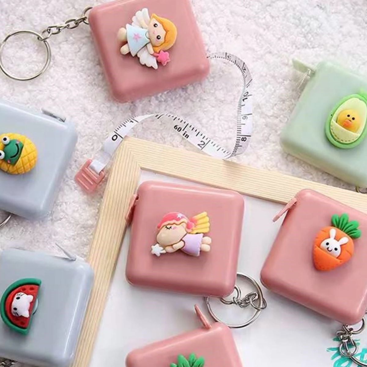 Cute Soft Sticker 150 cm Portable Keychain Measuring Tape (5563) #2