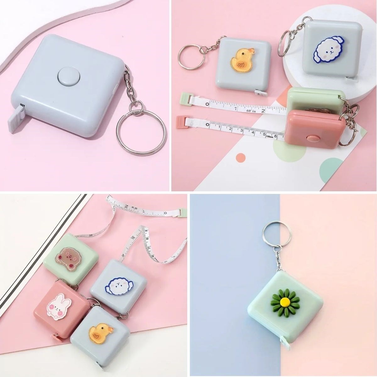 Cute Soft Sticker 150 cm Portable Keychain Measuring Tape (5563) #3