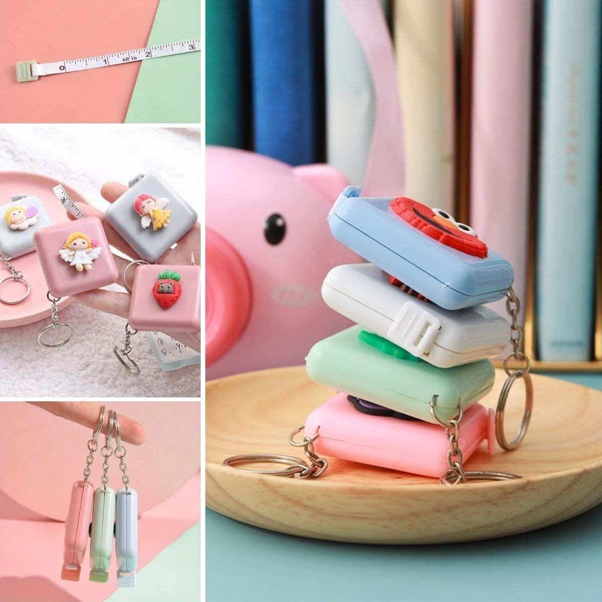 Cute Soft Sticker 150 cm Portable Keychain Measuring Tape (5563) #4
