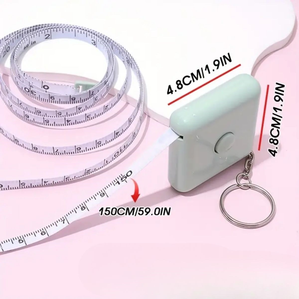 Cute Soft Sticker 150 cm Portable Keychain Measuring Tape (5563) #5