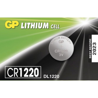 GP LITHIUM CELL CR-1220 DL-1220 3V Coin Battery 5-Pack (5563