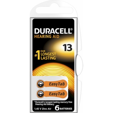 DURACELL 13 Hearing Aid Battery 6-Pack (5563)