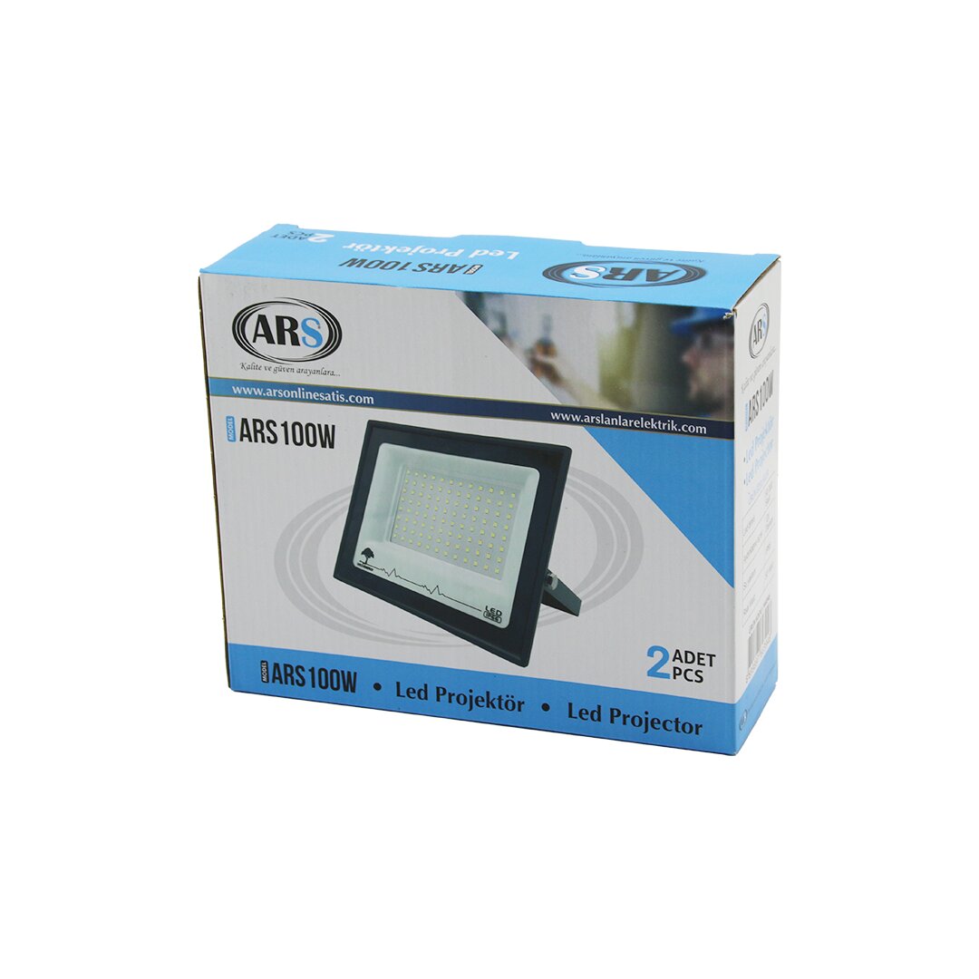 2PCS 100W LED Floodlight 19X15.5CM 120° Beam Angle 50,000H