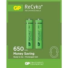 GP RECYKO 650mAh AAA Rechargeable Slim Battery 63C092 2-Pack