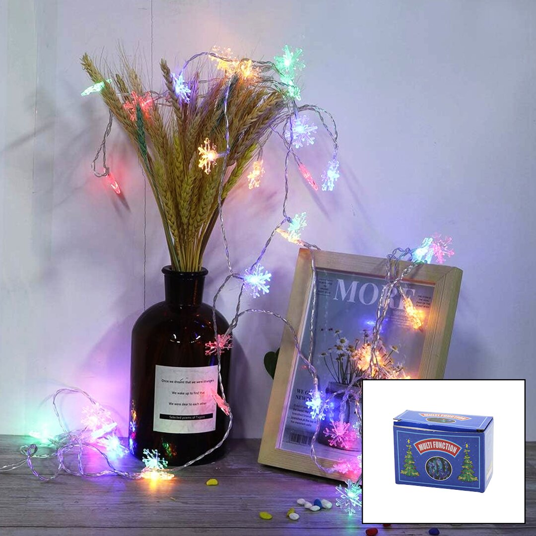 White 5M Plug Snowflake Decoration Lamp (5563)
