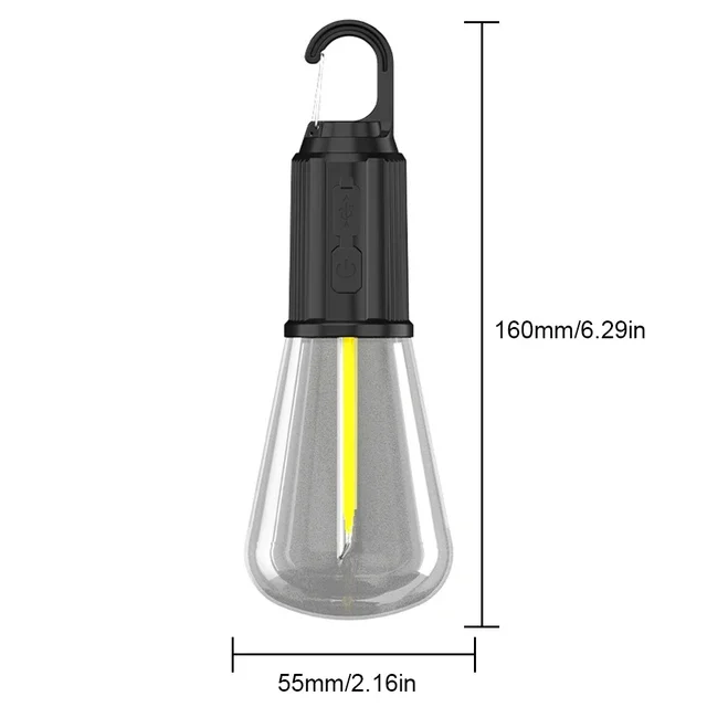 Rustik Taşınabilir Şarjlı Tasarruflu Ampul 10W Led Lamba Type-c Şarj Askılı Asma Aydınlatma T020 (5563) #2