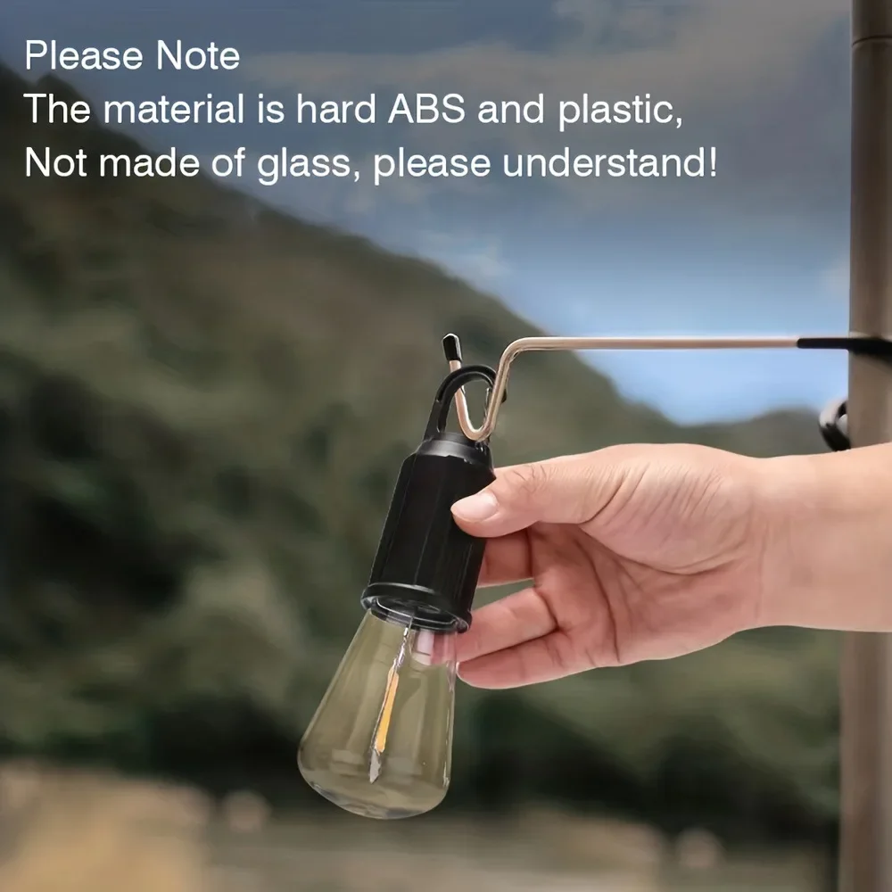 Rustik Taşınabilir Şarjlı Tasarruflu Ampul 10W Led Lamba Type-c Şarj Askılı Asma Aydınlatma T020 (5563) #5