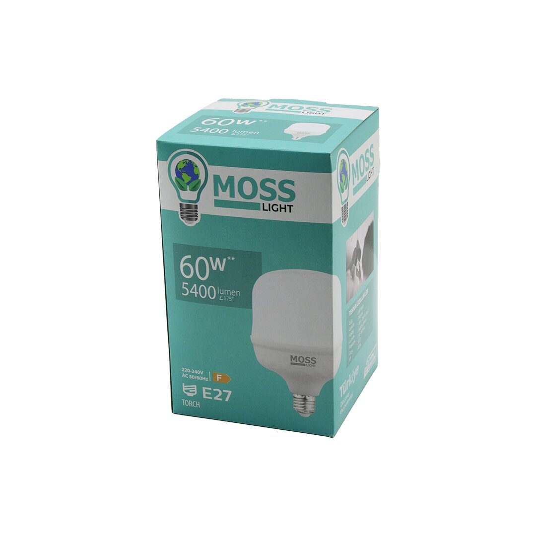 MOSS LIGHT 60W TORCH LED BULB PLASTIC E27 5400LUMEN L175 DEGREE 50.000 HOURS IP20 185-265V AC (5563)