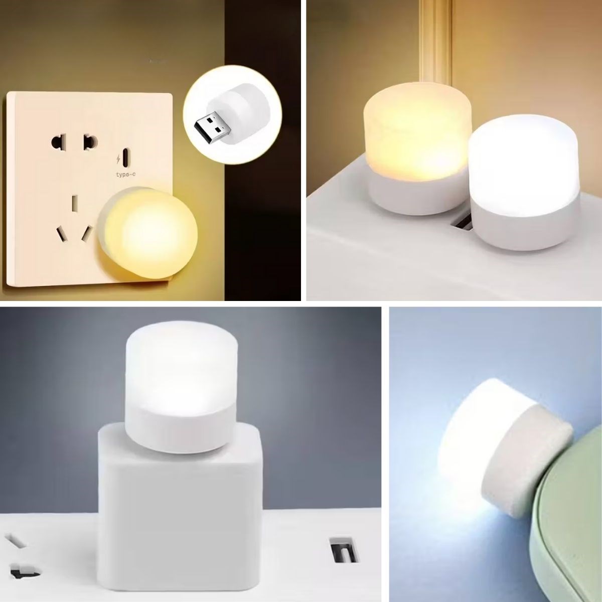 USB Mini Top LED 10-Piece Lighting Set – White Night Light, Energy-Efficient Micro LEDs (5563) #4