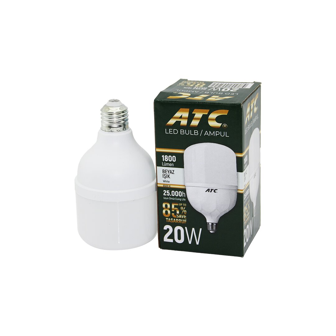 ATC-LW-20W 20W E27 Torch LED Bulb White 1800 Lumens - 25,000