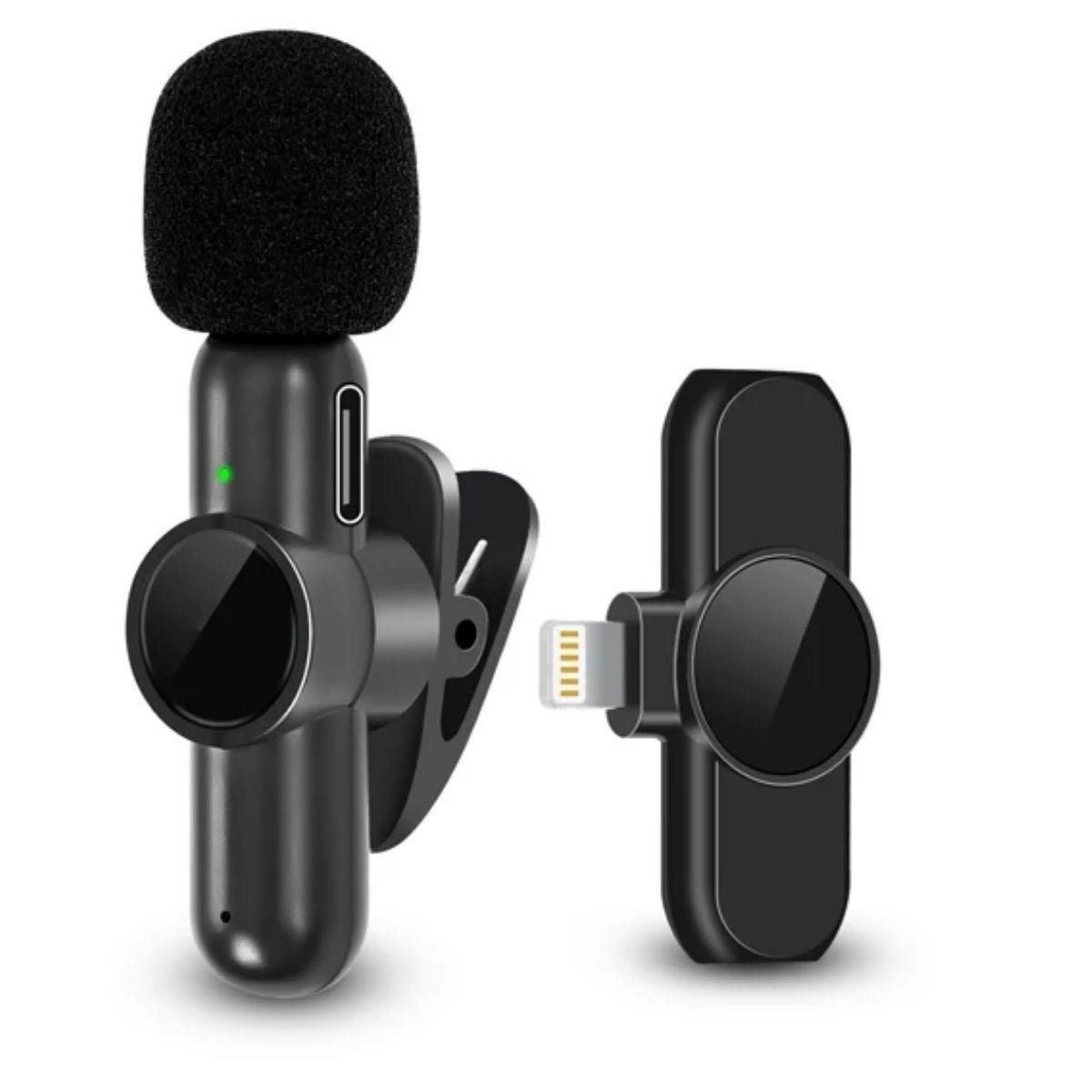 Type C Uyumlu İphone Dönüştürücülü Kablosuz Yaka Mikrofonu Android ve İphone Uyumlu Mini Mikrofon (5563) #3