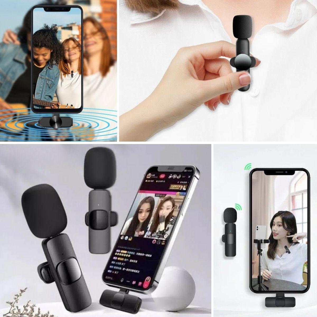 Type C Uyumlu İphone Dönüştürücülü Kablosuz Yaka Mikrofonu Android ve İphone Uyumlu Mini Mikrofon (5563) #4