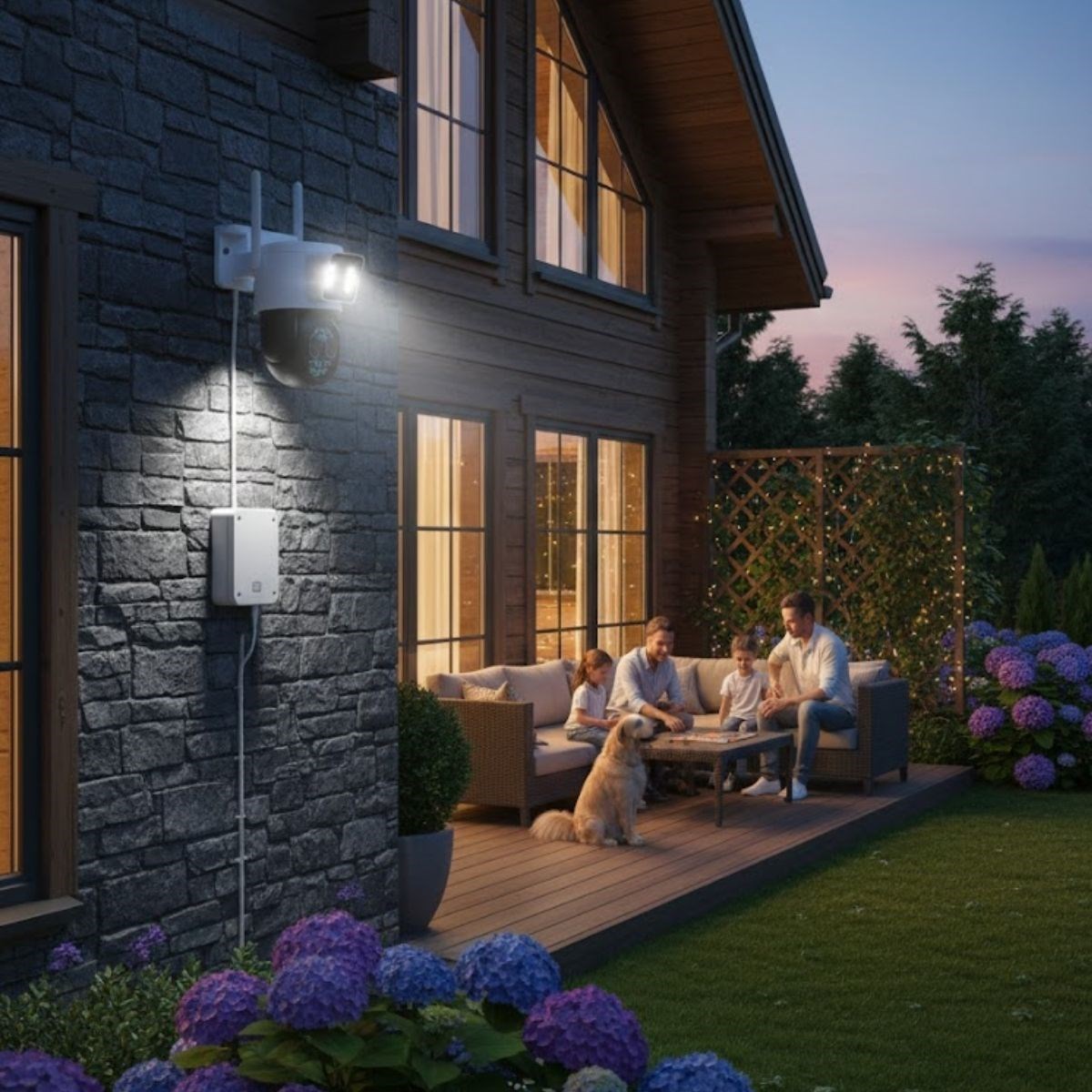 3-Camera Wired Smart Security Camera – 360° PTZ, Dual Antenna WiFi IP #3