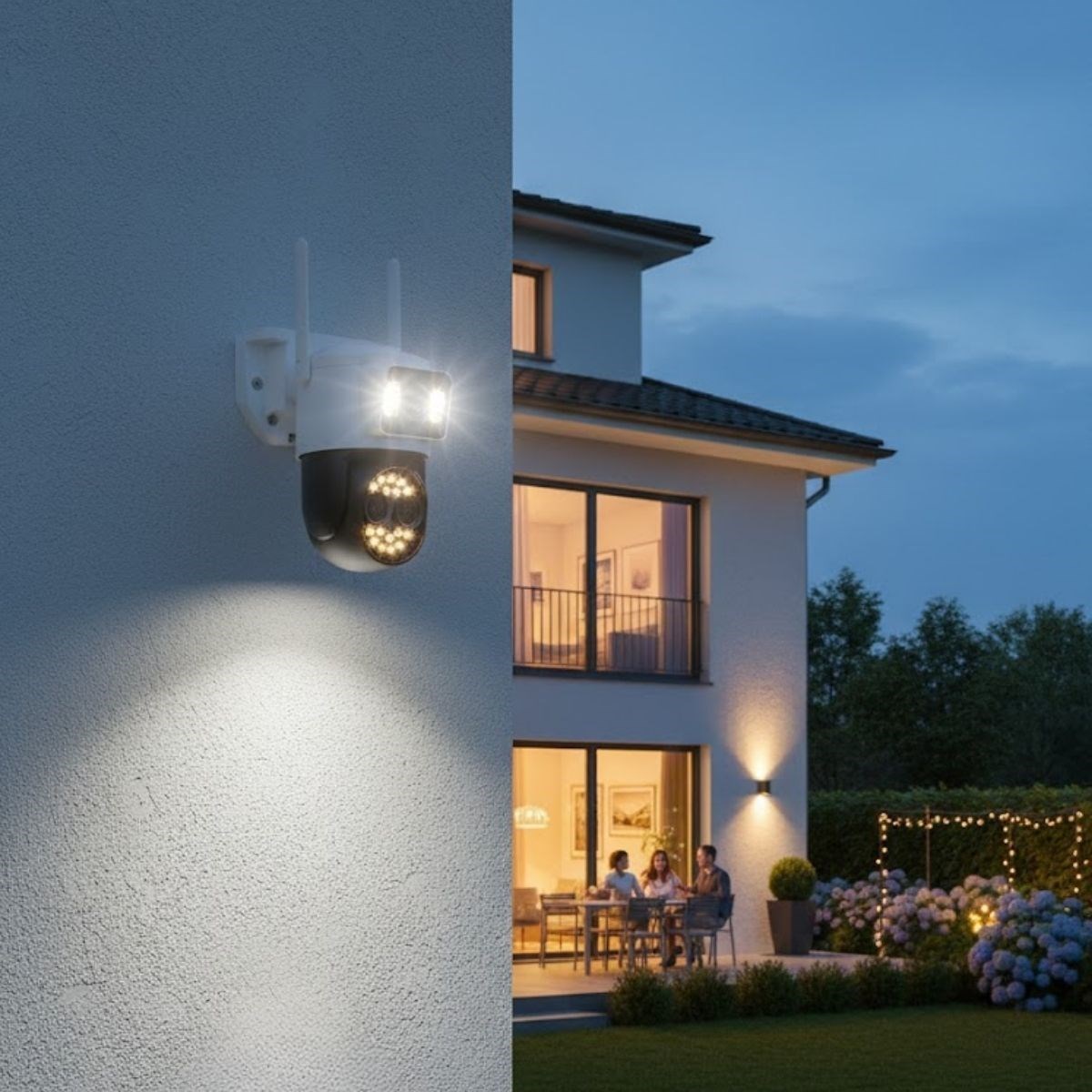 3-Camera Wired Smart Security Camera – 360° PTZ, Dual Antenna WiFi IP #4