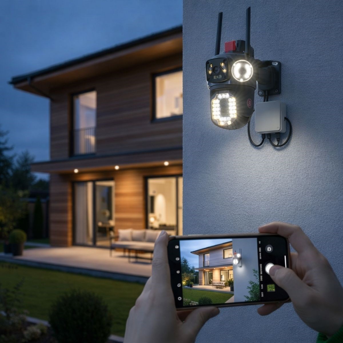 Kablolu Akıllı Güvenlik Kamerası – 4 Kameralı Çok Lensli, 36