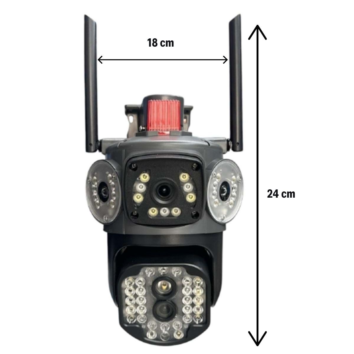 Kabelgebundene intelligente Sicherheitskamera – 4 Kameras Multi-Objektiv, 360° PTZ, Dual-Antenne, Nachtsicht, IP-Kamera für außen (5563) #5