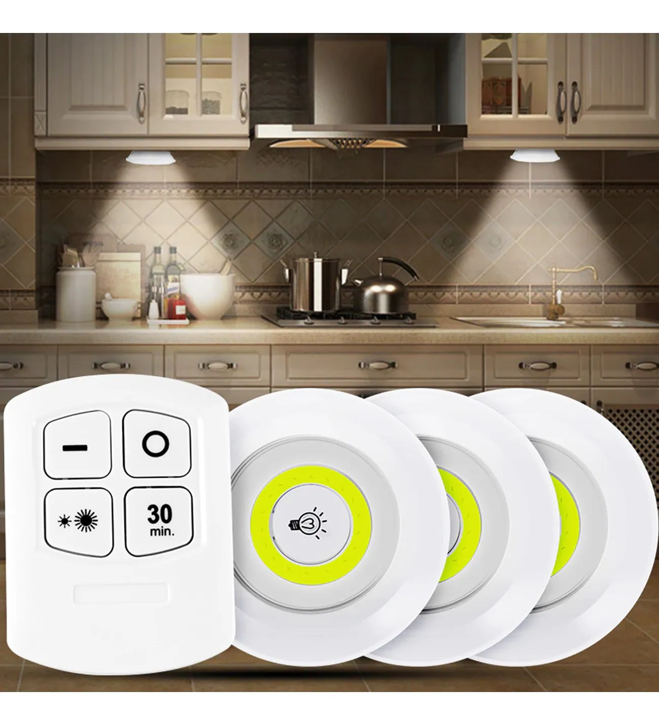 Uzaktan Kumandalı Yapışkanlı 3’lü Led Spot Lamba (5563) #5