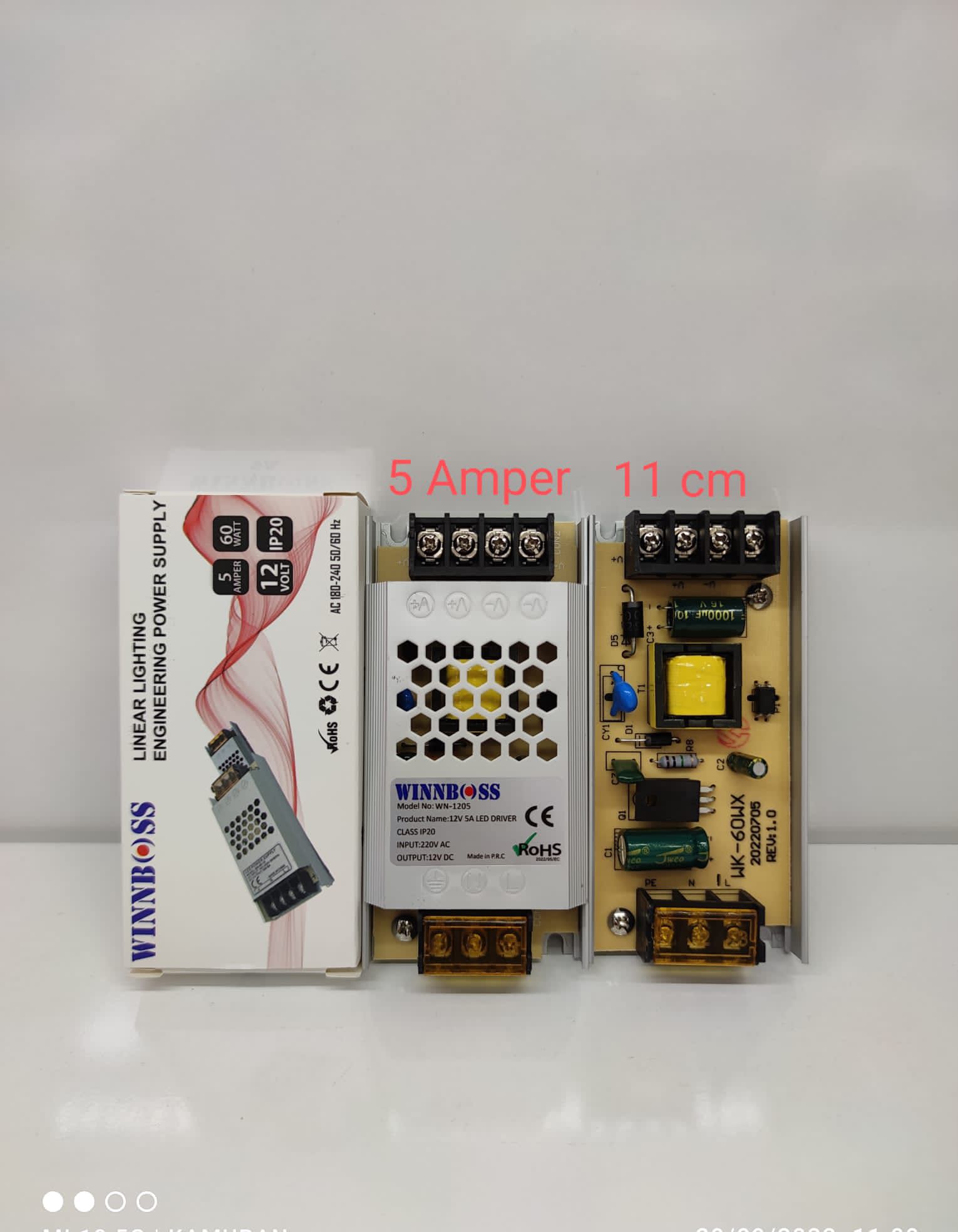 12V-5A-60W-IP20 ULTRA SLİM TRAFO (5563)