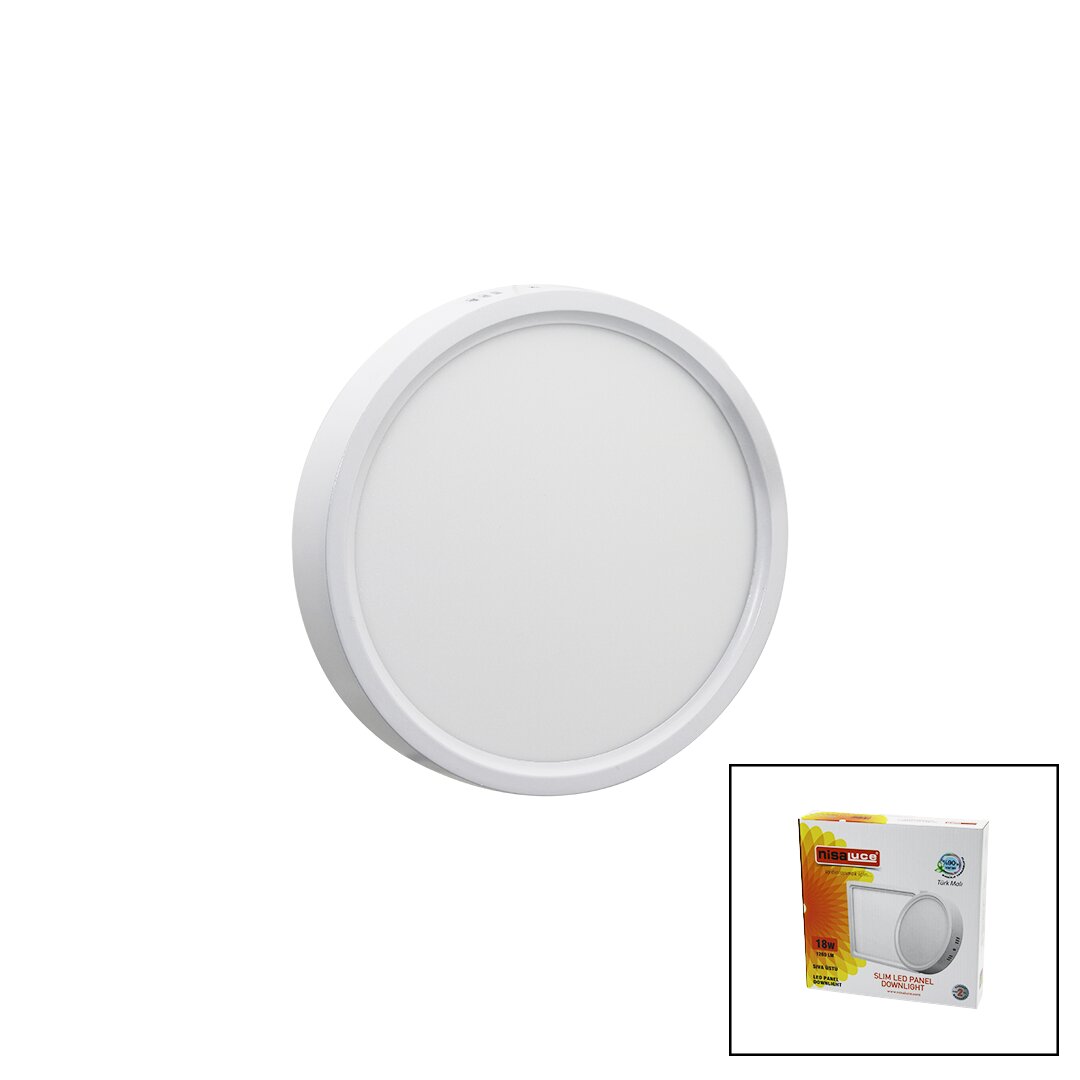 NİSALUCE EPL-18SÜ 18W BEYAZ METAL KASA SIVA ÜSTÜ YUVARLAK LE