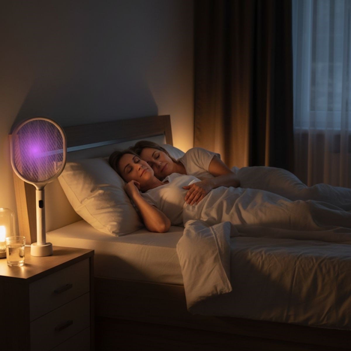 USB Şarjlı Beyaz Renk Kendiliğinden Standlı Şarj Göstergeli UV Işıklı Sinek Öldürme Raketi LTD-718 (5563) #5