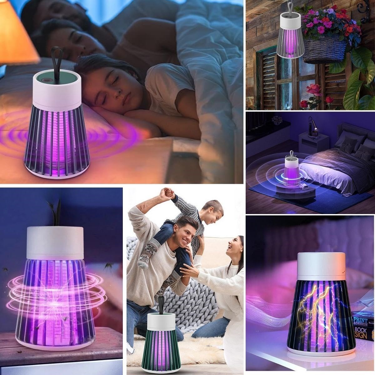 İç ve Dış Mekanlar İçin Şarjlı Sinek Öldürücü Sivrisinek Kovucu,UV Işıklı Sineksavar Taşınabilir Gece Lambası (5563) #3