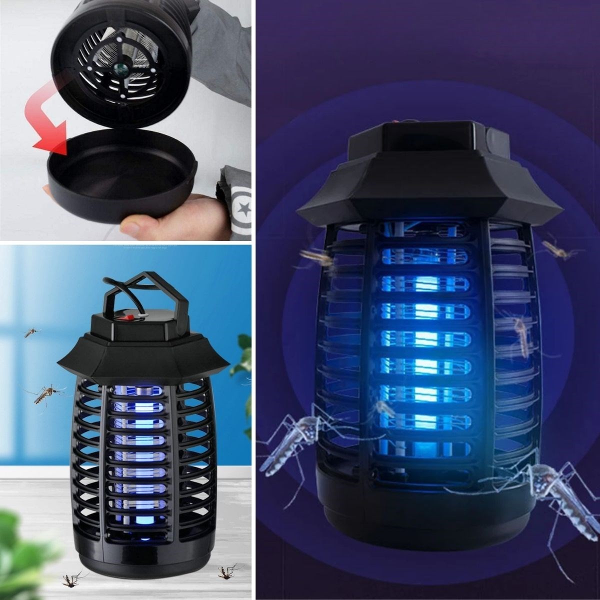 LED-Fliegenfalle mit Griff 2W UV-Licht Fliegenkiller Gerät (5563) #5