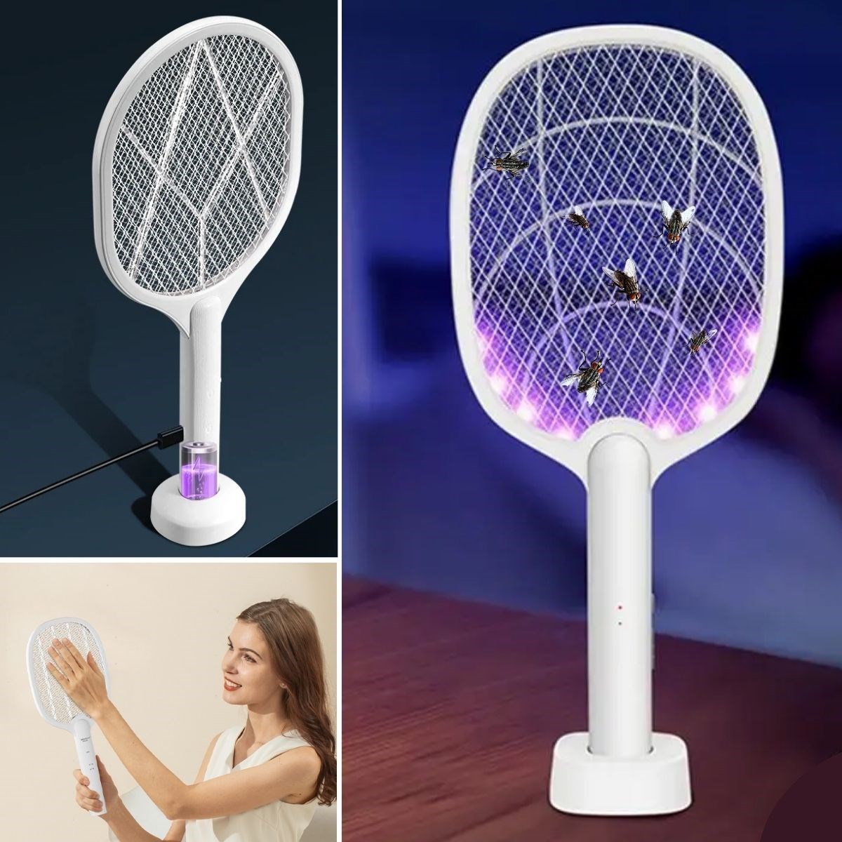 Şarjlı Sinek Öldürücü Masaüstü Standlı,Mor Işık Sinek Kovucu