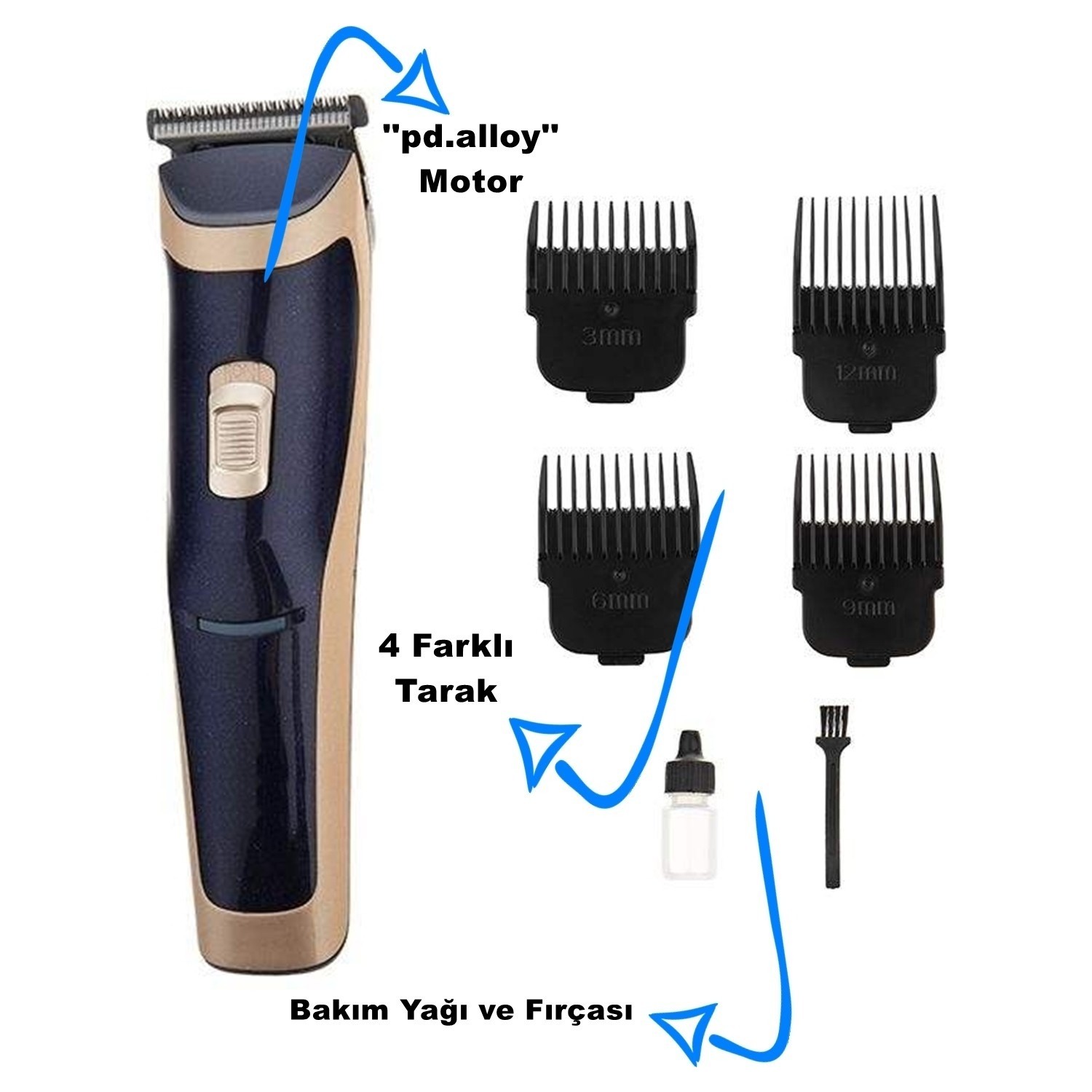 TR-650 Profesyonel Saç Sakal Tıraş Makinesi (5563) #3