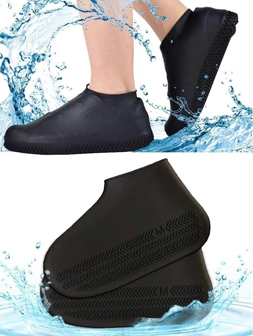 Silikon Ayakkabı Kılıfı Kaymaz Su Kir Geçirmez   M Beden Siy