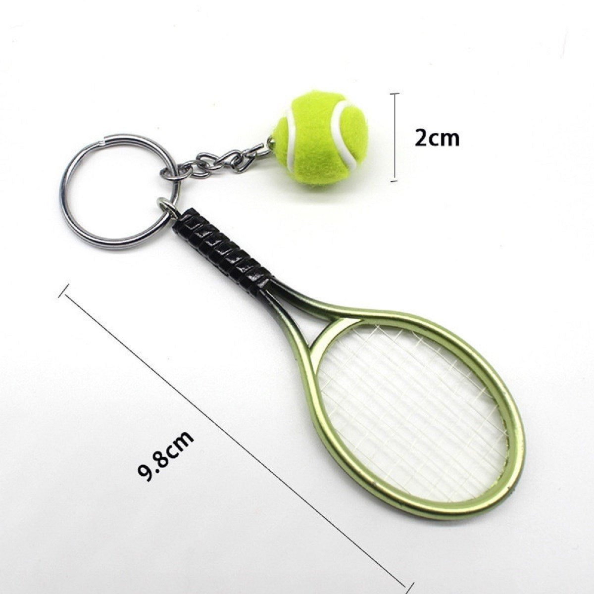 Gerçekçi Tenis Raketi Tasarımlı Şık Anahtarlık Kolye Çanta Süsü Tennis Keychain (5563) #4