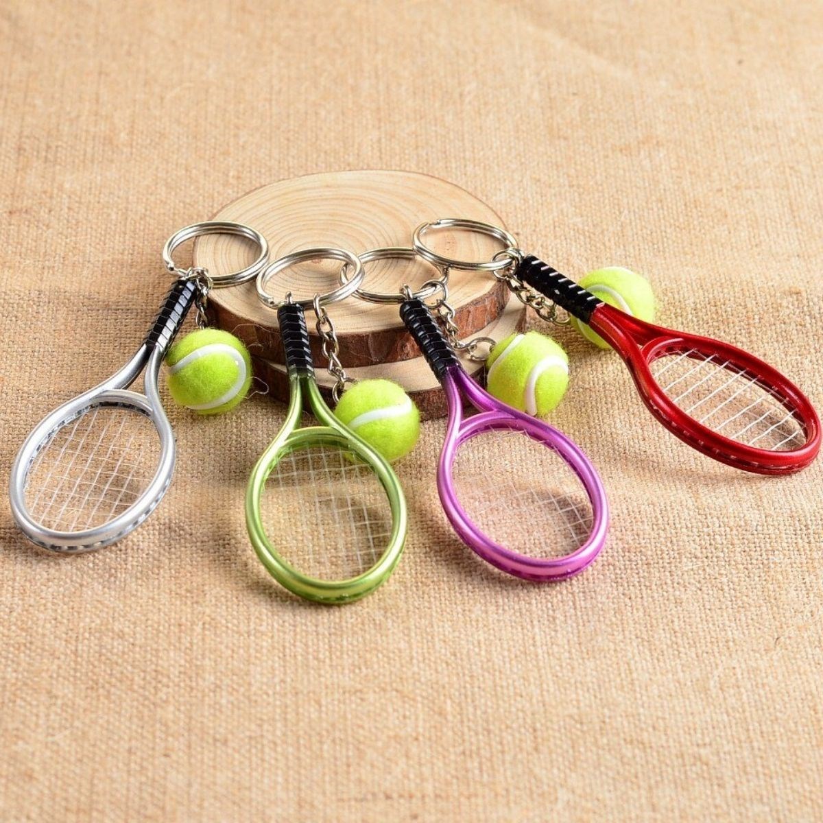 Gerçekçi Tenis Raketi Tasarımlı Şık Anahtarlık Kolye Çanta Süsü Tennis Keychain (5563) #5