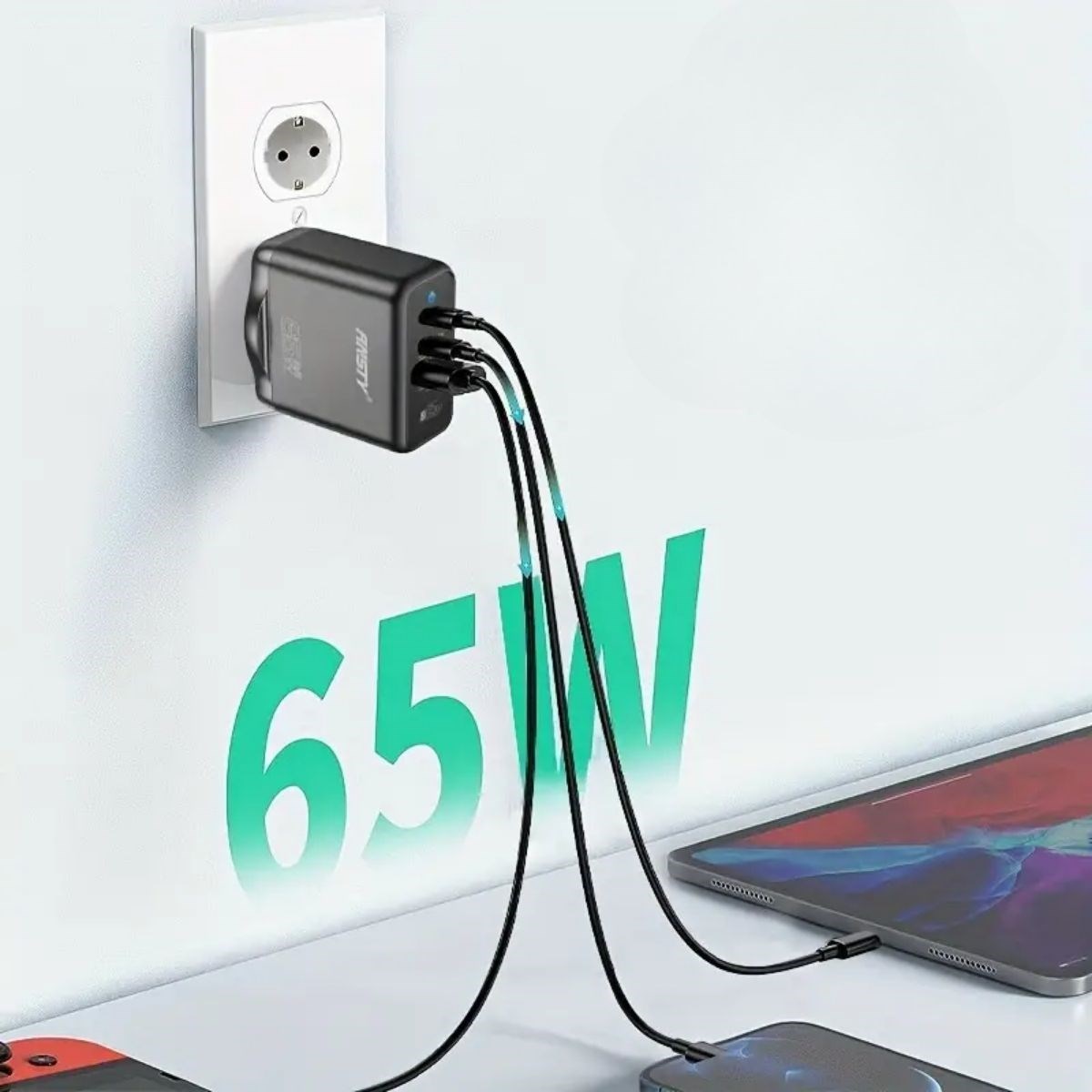 65W Hızlı Şarj Edebilen TYPE C uçlu Şarj Aleti (5563) #3