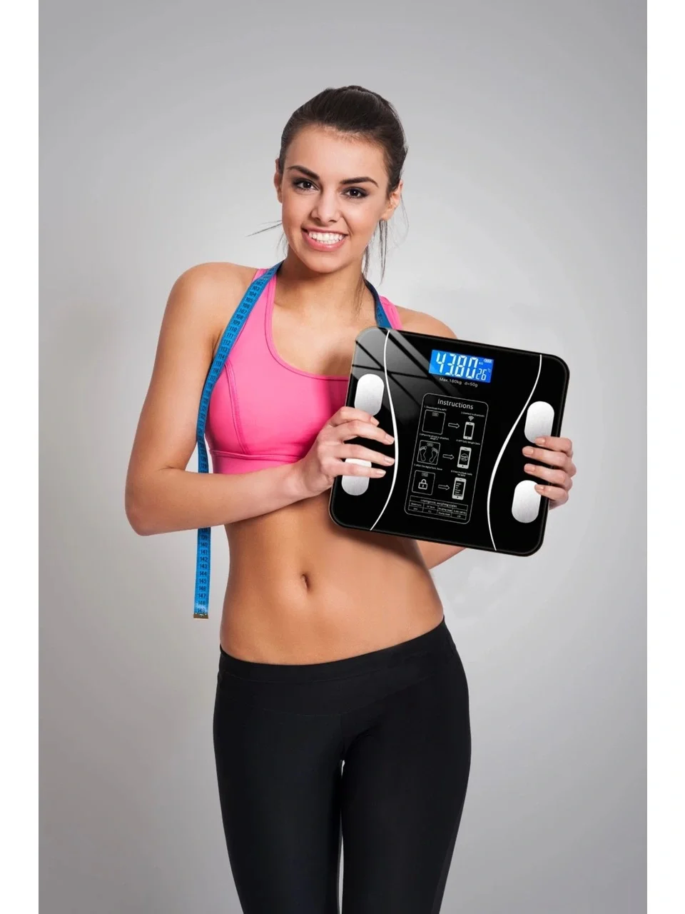 Yağ Ölçer Fonksiyonlu Dijital Baskül Elektronik Tartı Akıllı Bluetooth Lcd Dijital Ekran Ev Vücut (5563) #5