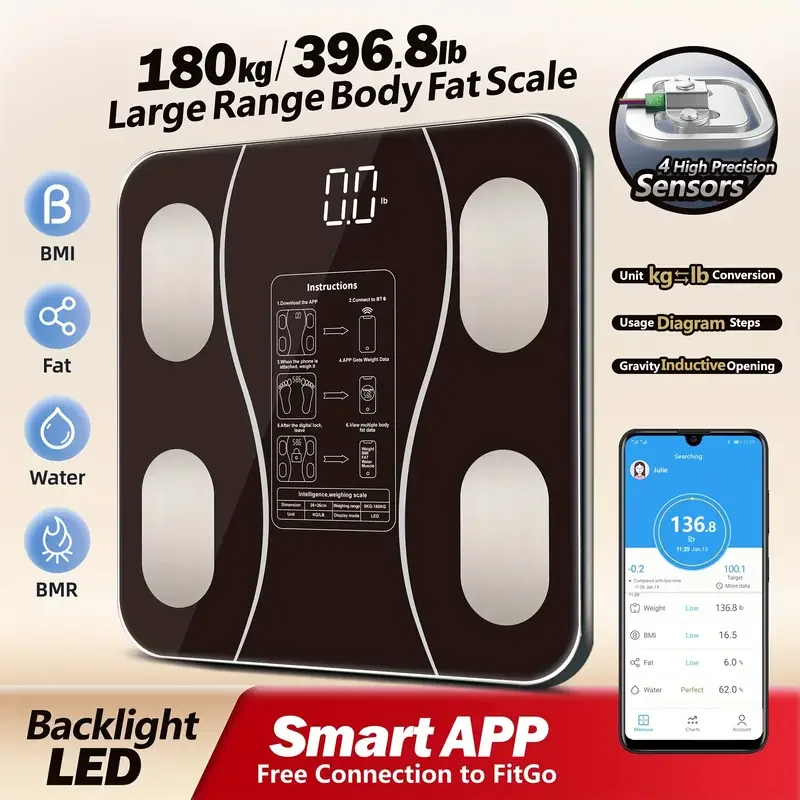 Schwarze intelligente digitale Waage FS-550 (5563)
