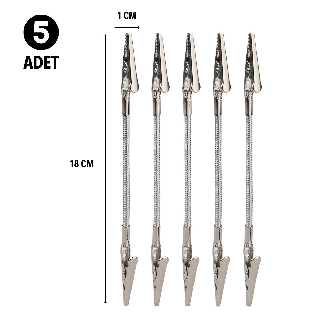 Paslanmaz Çelik Çift Kafa Timsah Klips – Isıya Dayanıklı Sinek Kovucu Bobin Tutucu &amp;amp; Kağıt Not Sabitleyici, Kıvrılabilir Esnek Gövdeli Aparat (5563) #5