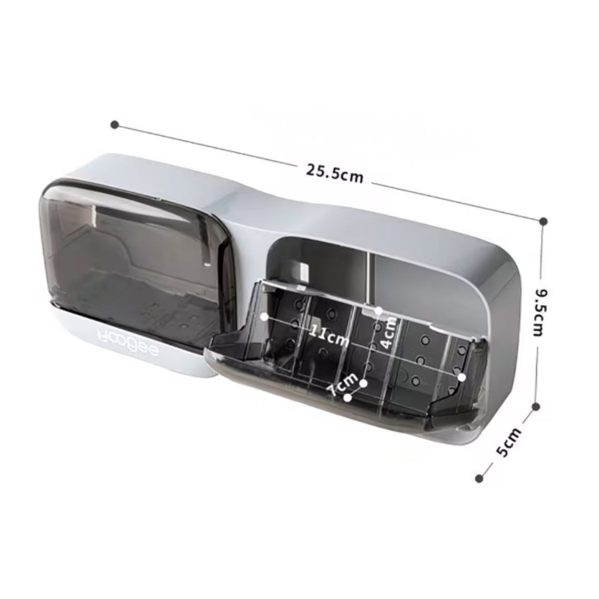 Wandmontierter Doppeldeckel-Kunststoff-Seifenorganizer – Haftend für Bad & Küche (5563) #5