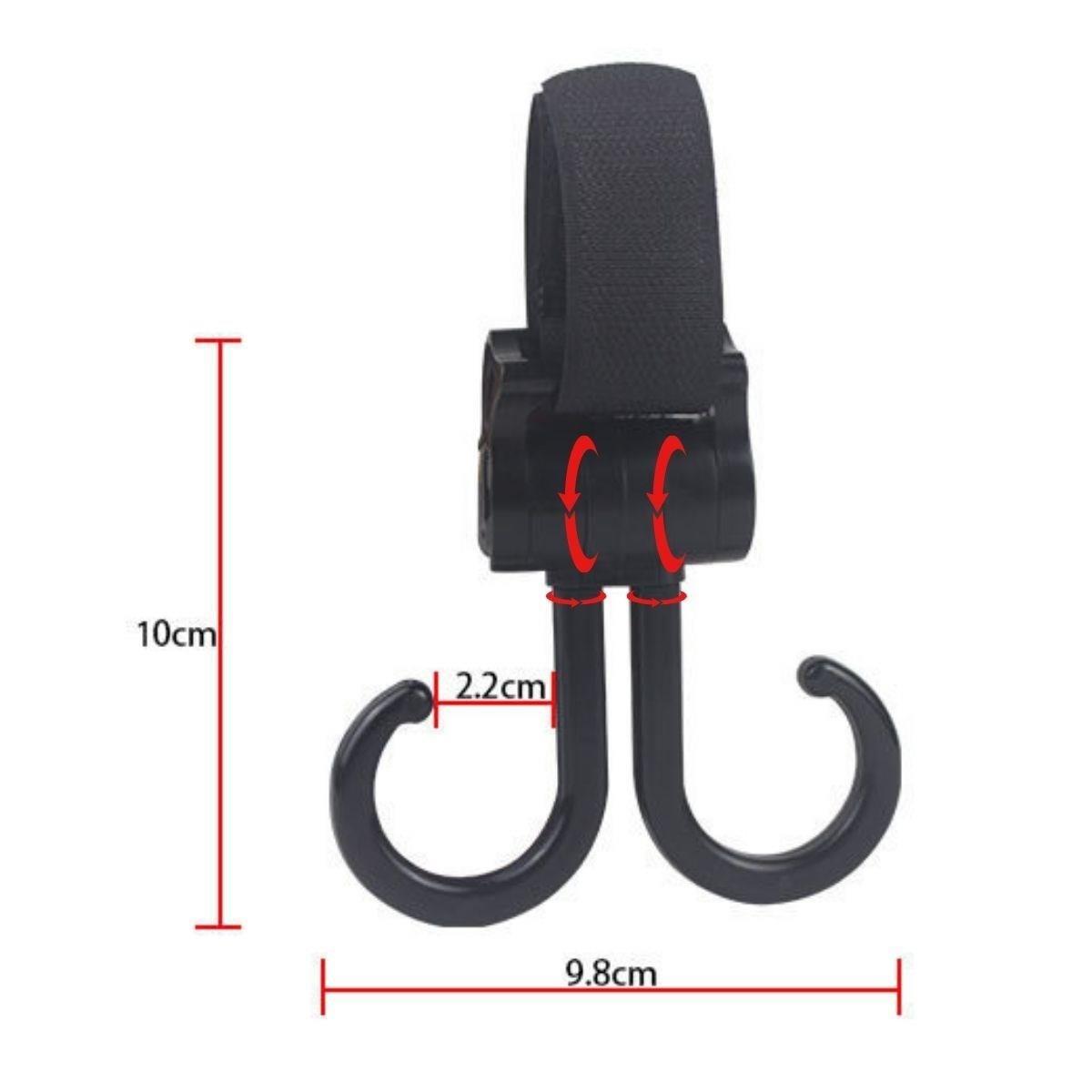 Twin Stroller Organizer Hook - 360° Rotating Plastic Attachment (5563) #4