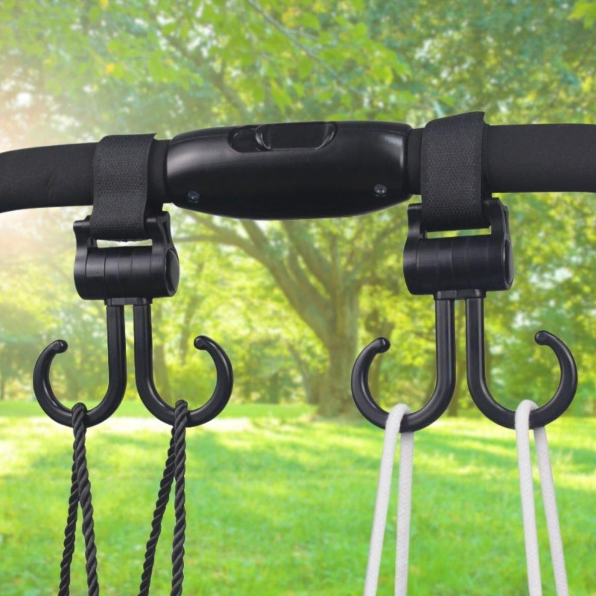 Twin Stroller Organizer Hook - 360° Rotating Plastic Attachment (5563) #5