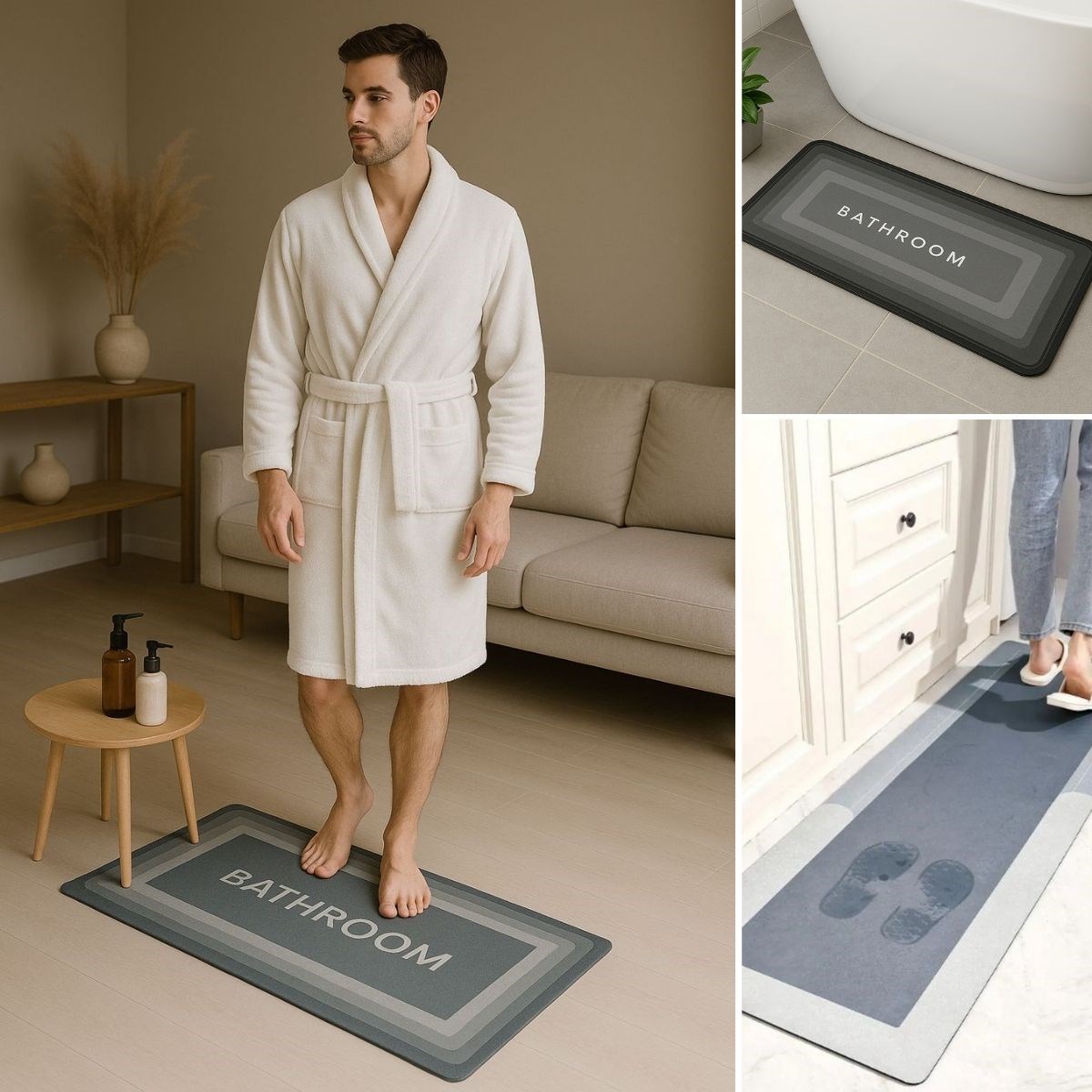 Magischer Super Wassersaugender rutschfester Badteppich 40×120 cm (5563) #4