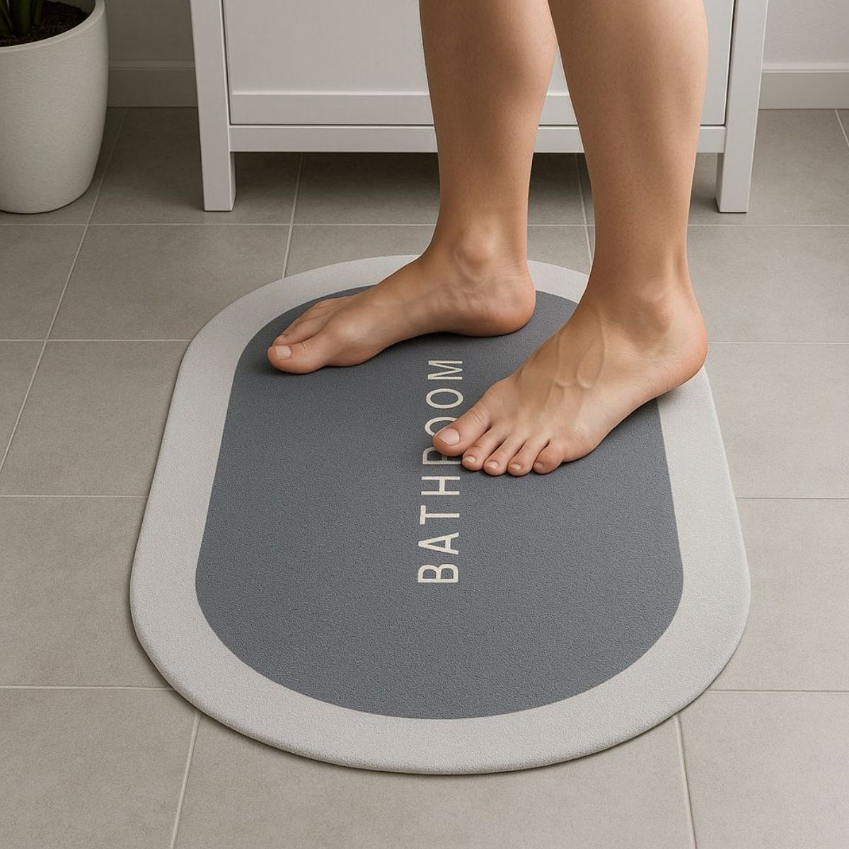 Sihirli Süper Su Emici Kaymaz Tabanlı Oval Paspas 40*60 cm (5563) #2