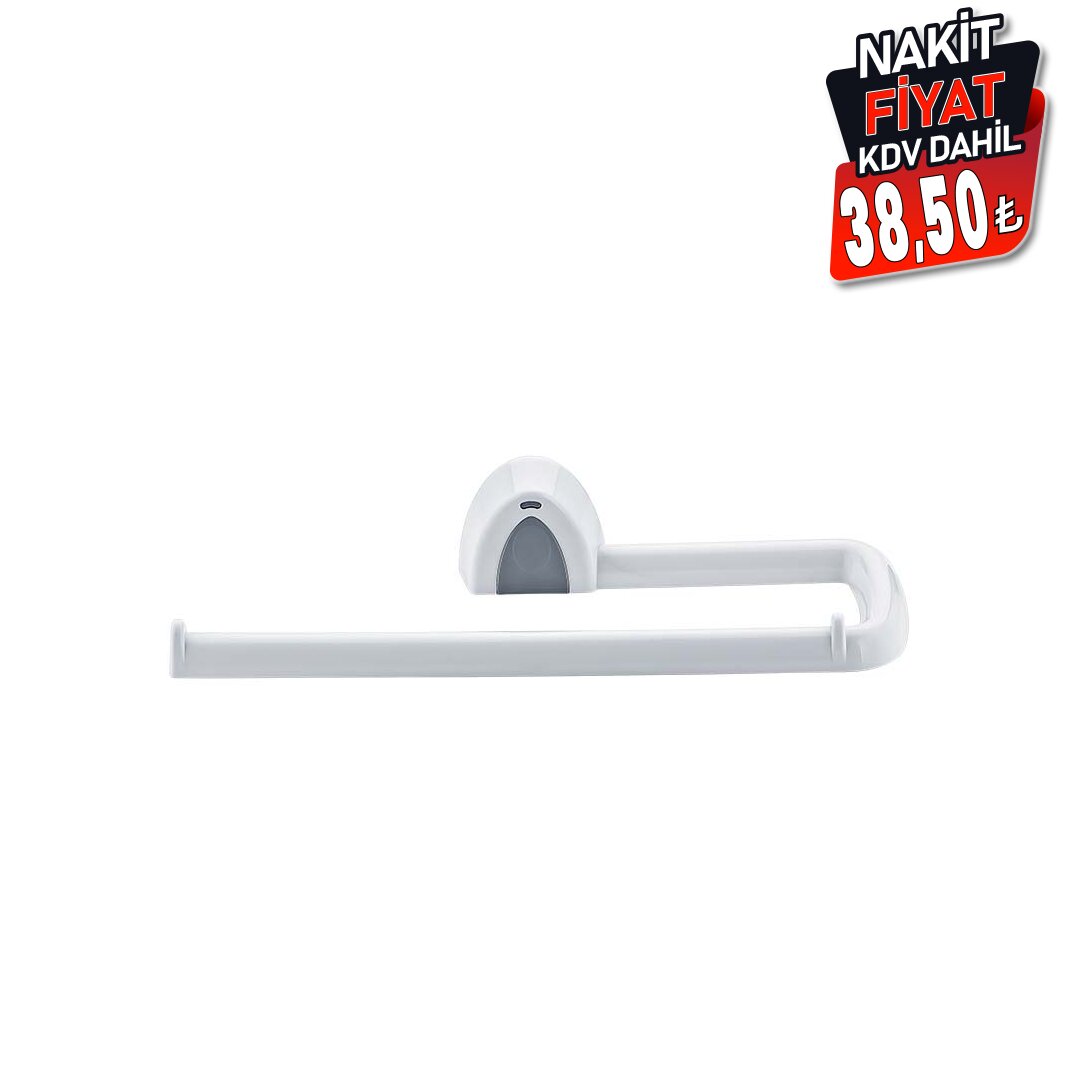 White Plastic Adhesive Paper Towel Holder - Wall Mount (5563) #2