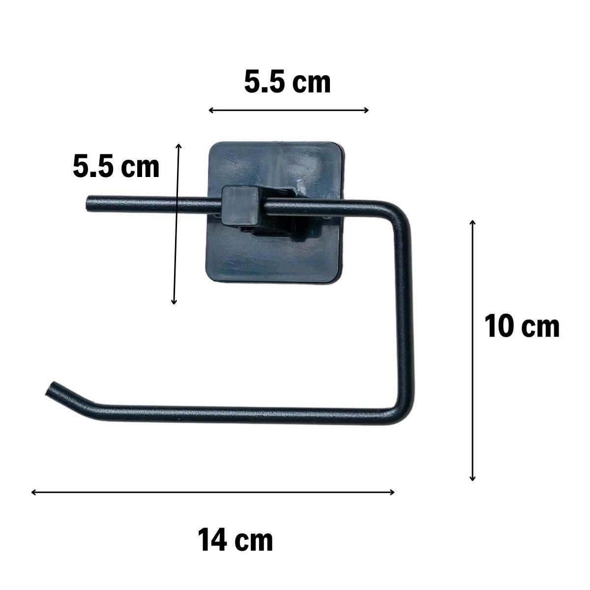 Kendiliğinden Yapışkanlı Siyah Paslanmaz Metal Kapaksız Tuvalet Kağıtlığı Aparatı (5563) #3