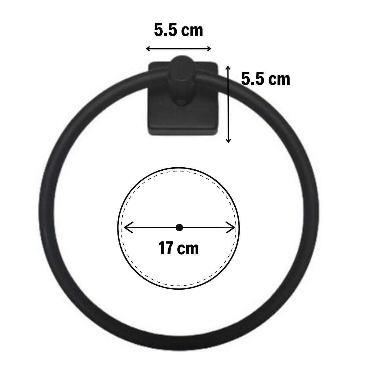 Selbstklebender schwarzer Edelstahl-Rundhandtuchhalter (5563) #5