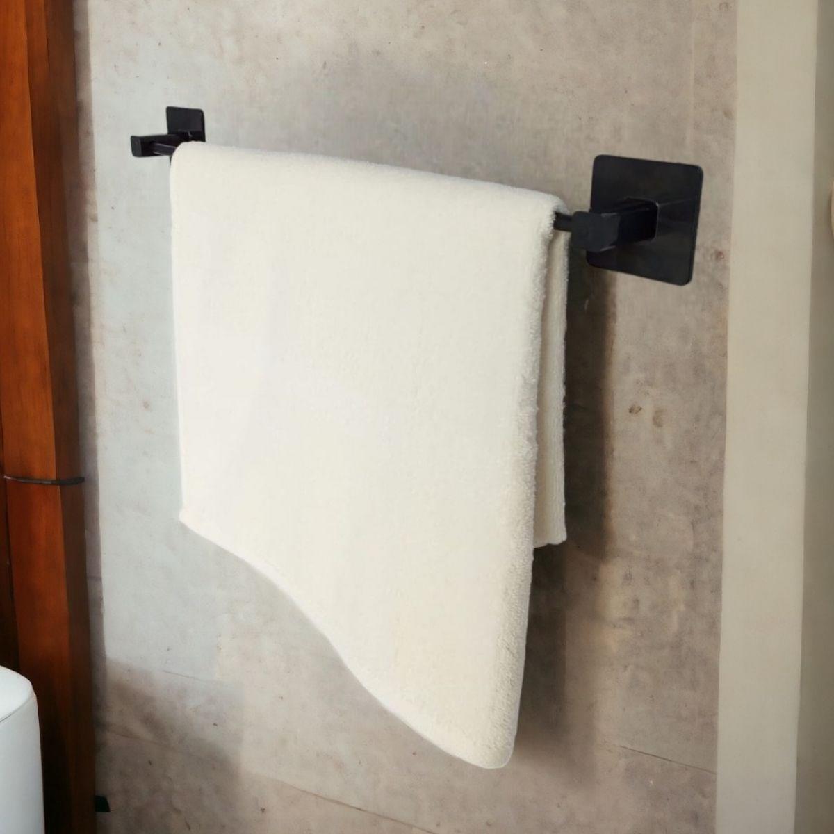 Self-Adhesive Black Rod Towel Rack (5563) #2