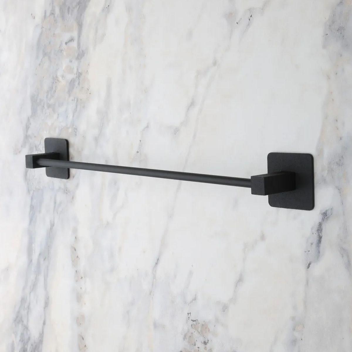 Self-Adhesive Black Rod Towel Rack (5563) #3