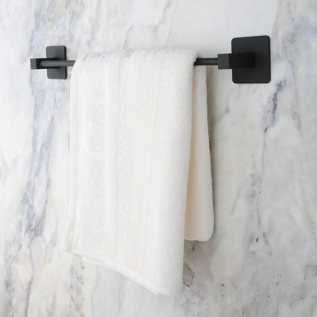 Self-Adhesive Black Rod Towel Rack (5563) #4